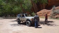 met Jeep in de Canyon.